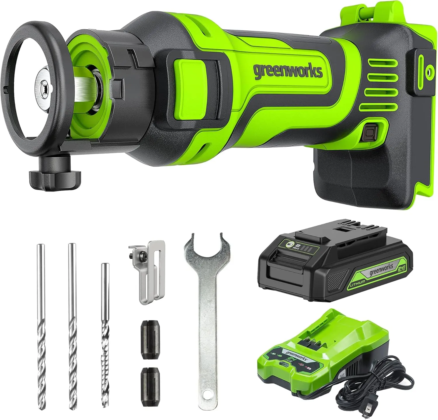 Greenworks 24v Speed Saw Rotary Cut Tool, 2Ah Battery and Charger Included