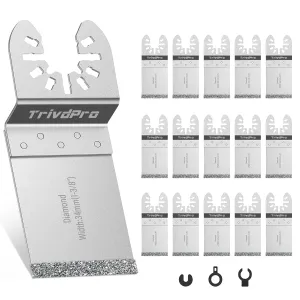 Grout Removal Tool Blade for Oscillating-Tool - TrivdPro 15pcs Grout Remover Tool Carbide Oscillating Multi Tool Blades Diamond Grout Removal Blade Tools for Tile, Concrete, Masonry, Cleaning Mortar