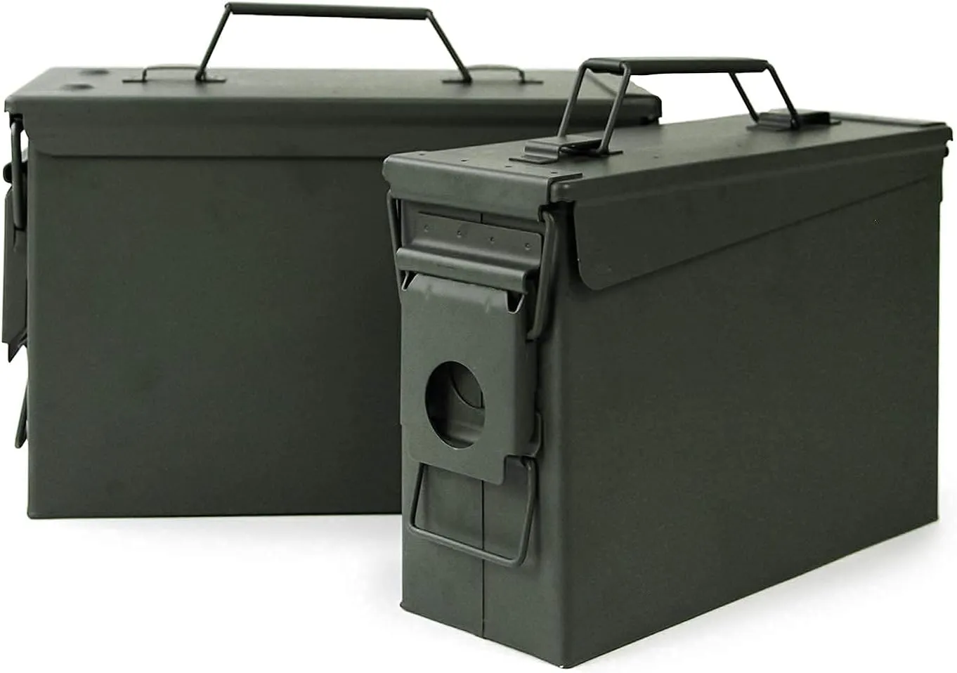GUGULUZA Metal Ammo Can 30/50 Cal, Lockable Bullet Storage Case, Waterproof & Airtight Containers Box with Flip Top for Long-Term Storage Shotgun, Rifles, Pistols Ammunition