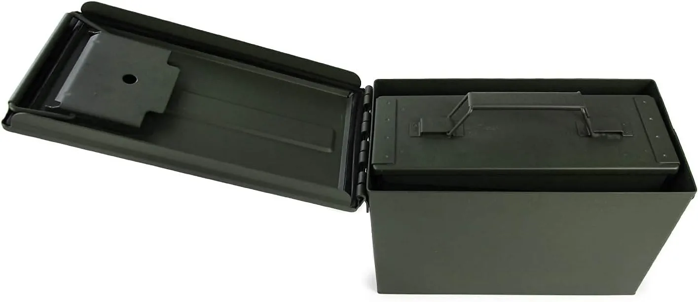 GUGULUZA Metal Ammo Can 30/50 Cal, Lockable Bullet Storage Case, Waterproof & Airtight Containers Box with Flip Top for Long-Term Storage Shotgun, Rifles, Pistols Ammunition