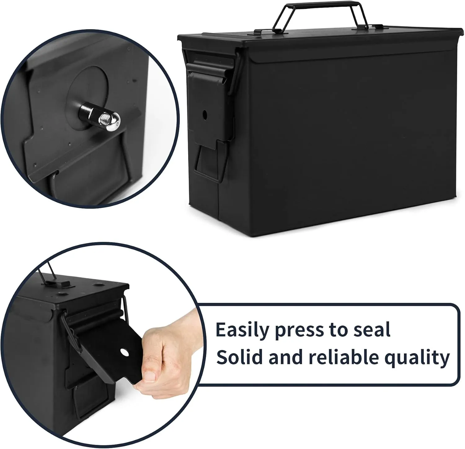 GUGULUZA Metal Ammo Can 30/50 Cal, Lockable Bullet Storage Case, Waterproof & Airtight Containers Box with Flip Top for Long-Term Storage Shotgun, Rifles, Pistols Ammunition