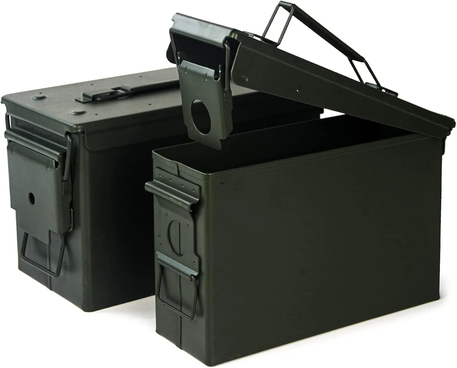 GUGULUZA Metal Ammo Can 30/50 Cal, Lockable Bullet Storage Case, Waterproof & Airtight Containers Box with Flip Top for Long-Term Storage Shotgun, Rifles, Pistols Ammunition