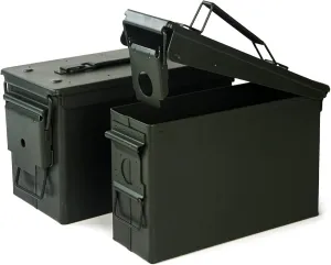 GUGULUZA Metal Ammo Can 30/50 Cal, Lockable Bullet Storage Case, Waterproof & Airtight Containers Box with Flip Top for Long-Term Storage Shotgun, Rifles, Pistols Ammunition