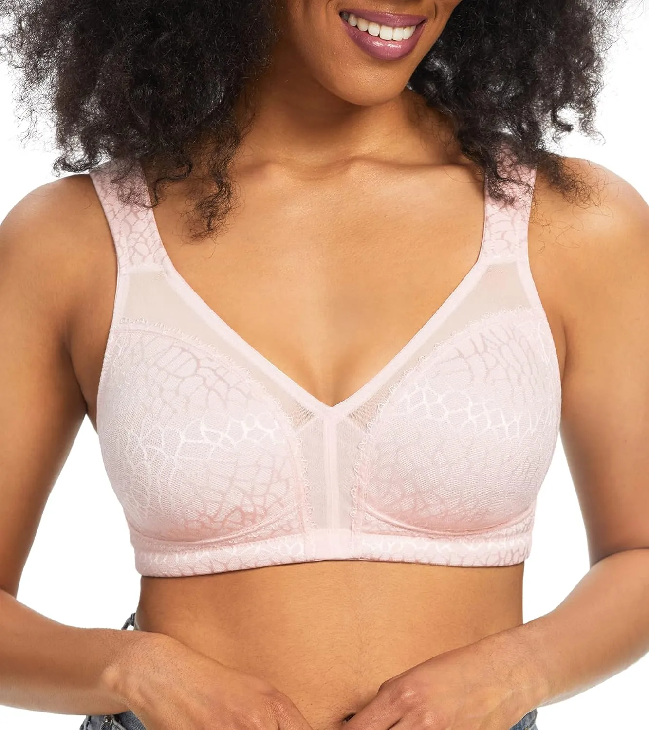 HACI Women's Minimizer Bra Full Coverage Everyday Wirefree Non Padded Plus Size for Large Bust Support Seamless