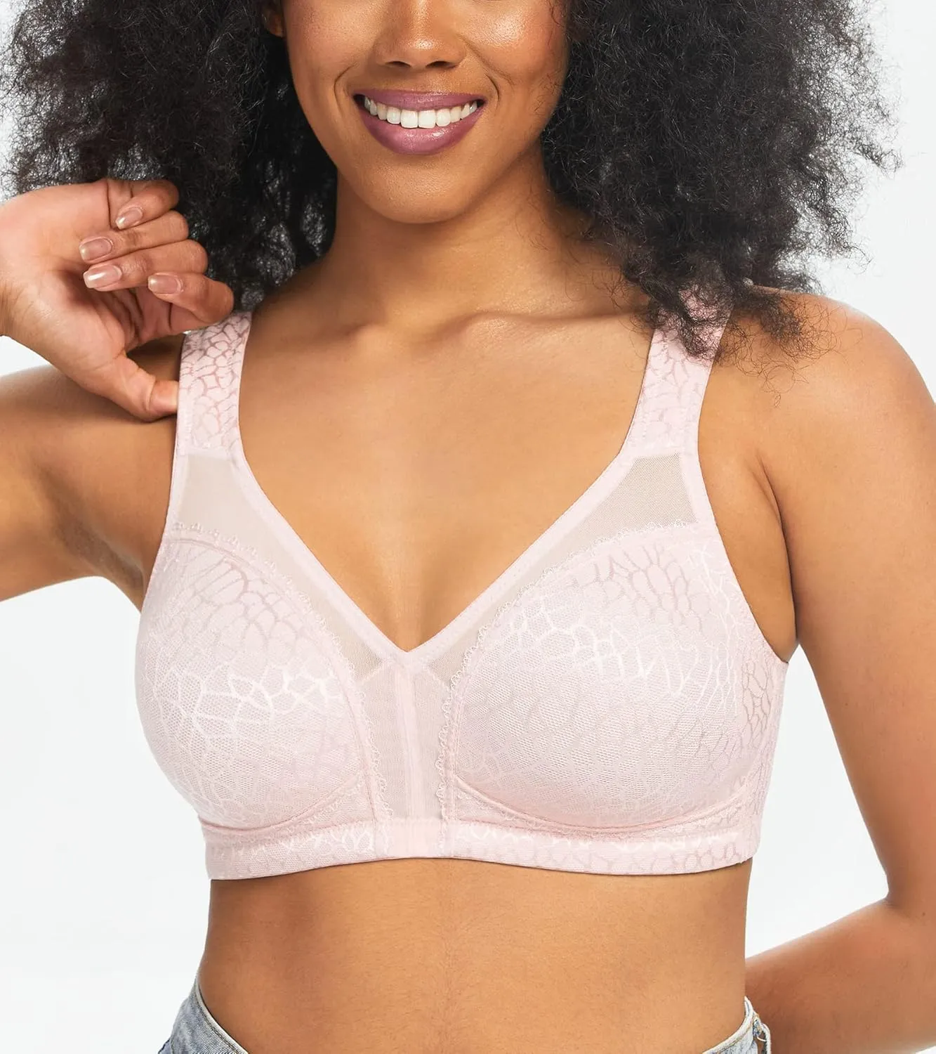 HACI Women's Minimizer Bra Full Coverage Everyday Wirefree Non Padded Plus Size for Large Bust Support Seamless
