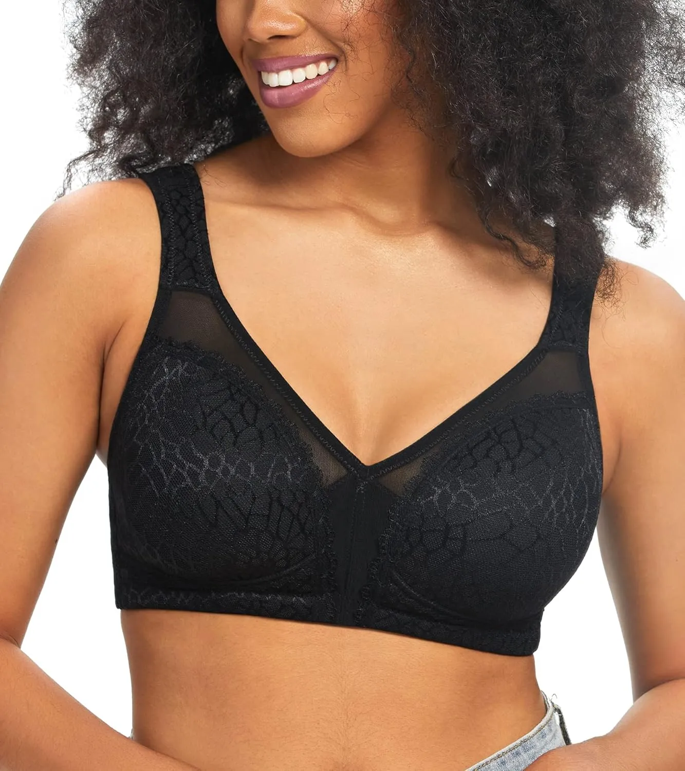 HACI Women's Minimizer Bra Full Coverage Everyday Wirefree Non Padded Plus Size for Large Bust Support Seamless