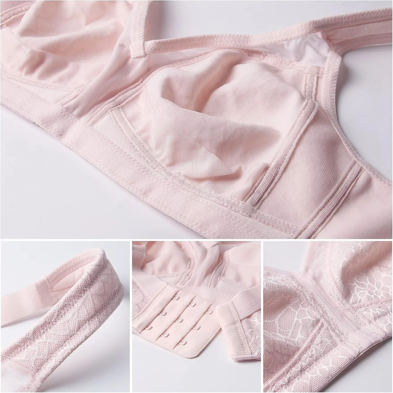 HACI Women's Minimizer Bra Full Coverage Everyday Wirefree Non Padded Plus Size for Large Bust Support Seamless