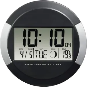 Hama 186383 DCF PP-245 Wireless Wall Clock, One Size, Black/White