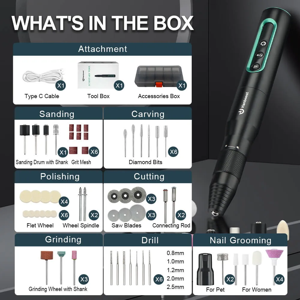 Hanboost S2 - Electric Cordless Rotary Tool Kits for DIY Maker & Craftsmen