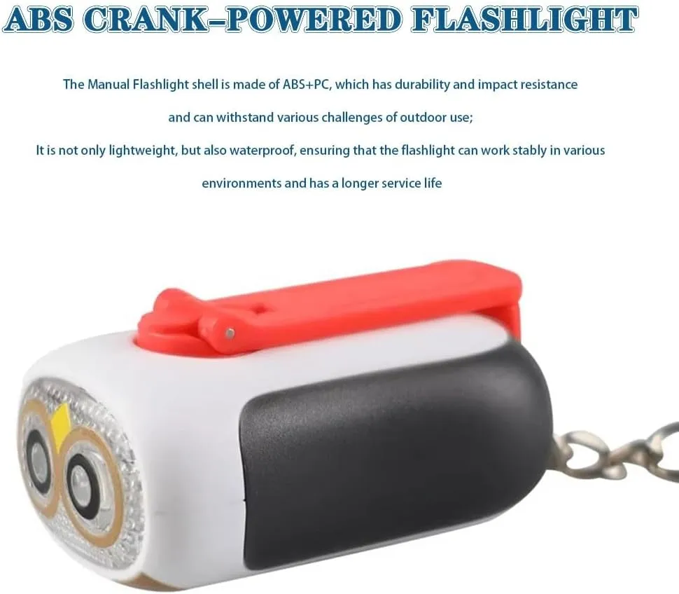 Handheld Survival Flashlight Owl Shape Cartoon Flashlight, Panda Shape Hand Crank Flashlight, Mini Portable Dynamo Flashlight, for Emergency, Survival(Set)