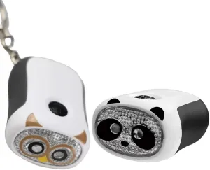 Handheld Survival Flashlight Owl Shape Cartoon Flashlight, Panda Shape Hand Crank Flashlight, Mini Portable Dynamo Flashlight, for Emergency, Survival(Set)