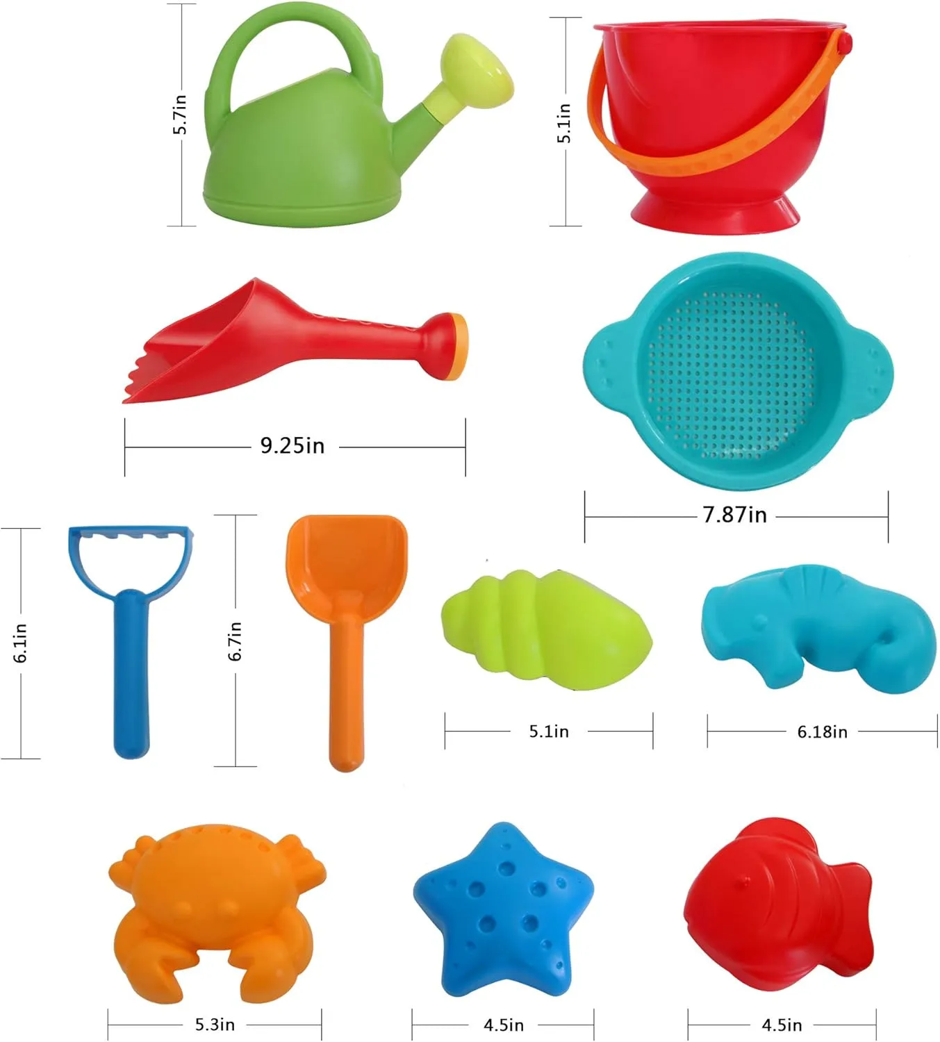 Hape Beach Toy Essential Set, Sand Toy Pack, Mesh Bag Included