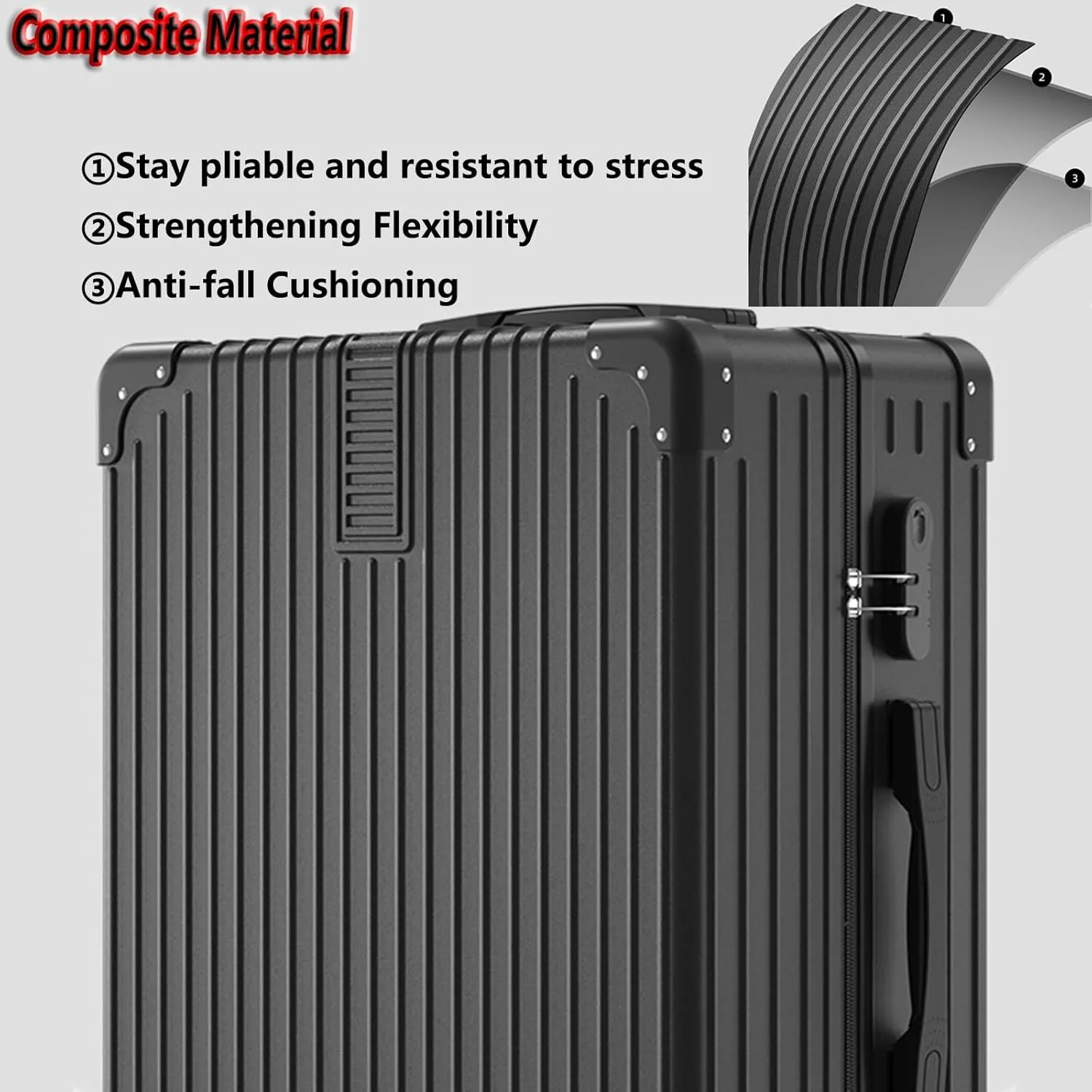 Hardside Luggage, High Volume Swivel Wheel Trolley Case, Space Separation Design, Resistant To Drop And Pressure (Color : 20 Bag, Size : Silver)
