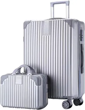 Hardside Luggage, High Volume Swivel Wheel Trolley Case, Space Separation Design, Resistant To Drop And Pressure (Color : 20 Bag, Size : Silver)