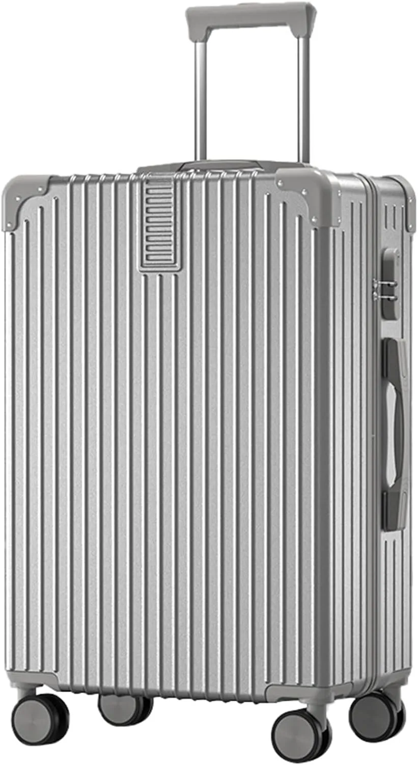 Hardside Luggage, High Volume Swivel Wheel Trolley Case, Space Separation Design, Resistant To Drop And Pressure (Color : 20, Size : Silver)
