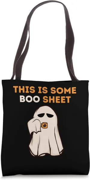 Haunted Funny Coffee Lover Ghost This Is Some Boo Sheet Pun Tote Bag