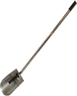 Heavy Duty Stainless Steel Sand Scoop Shovel Sand Scoop Metal Detecting with Detachable 55inch Long Handle Beach Shovel Multipurpose Metal Detector Scoop for Sand Sifting and Treasure Hunting