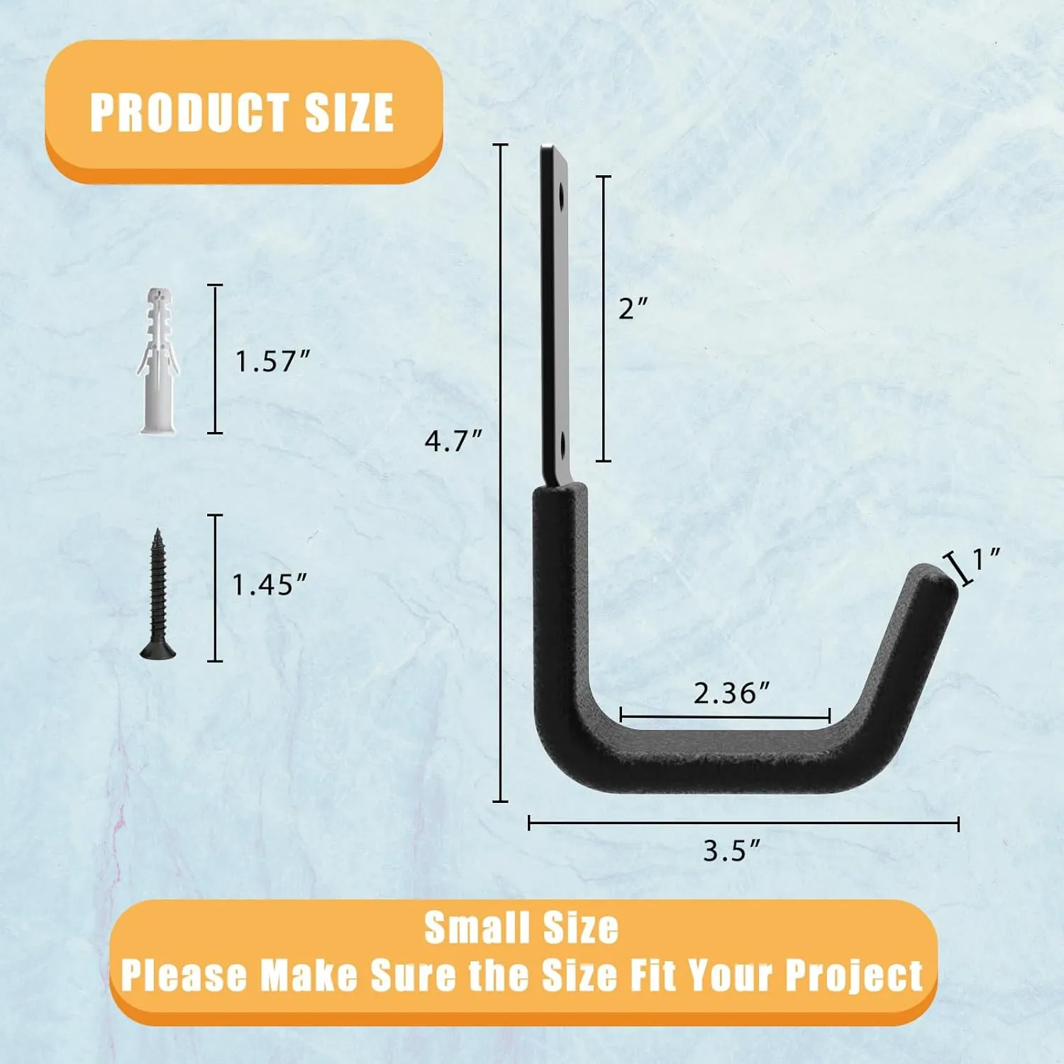 Heavy Duty Utility Hooks for Garage Storage Utility Hooks Wall Mount,Garage Hooks Heavy Duty,Garage Wall Hooks,Hose Holder,Bike Hooks,Ladder Hooks,Chainsaw Hanger,Leaf Blower Hanger 8 Small(8 S)