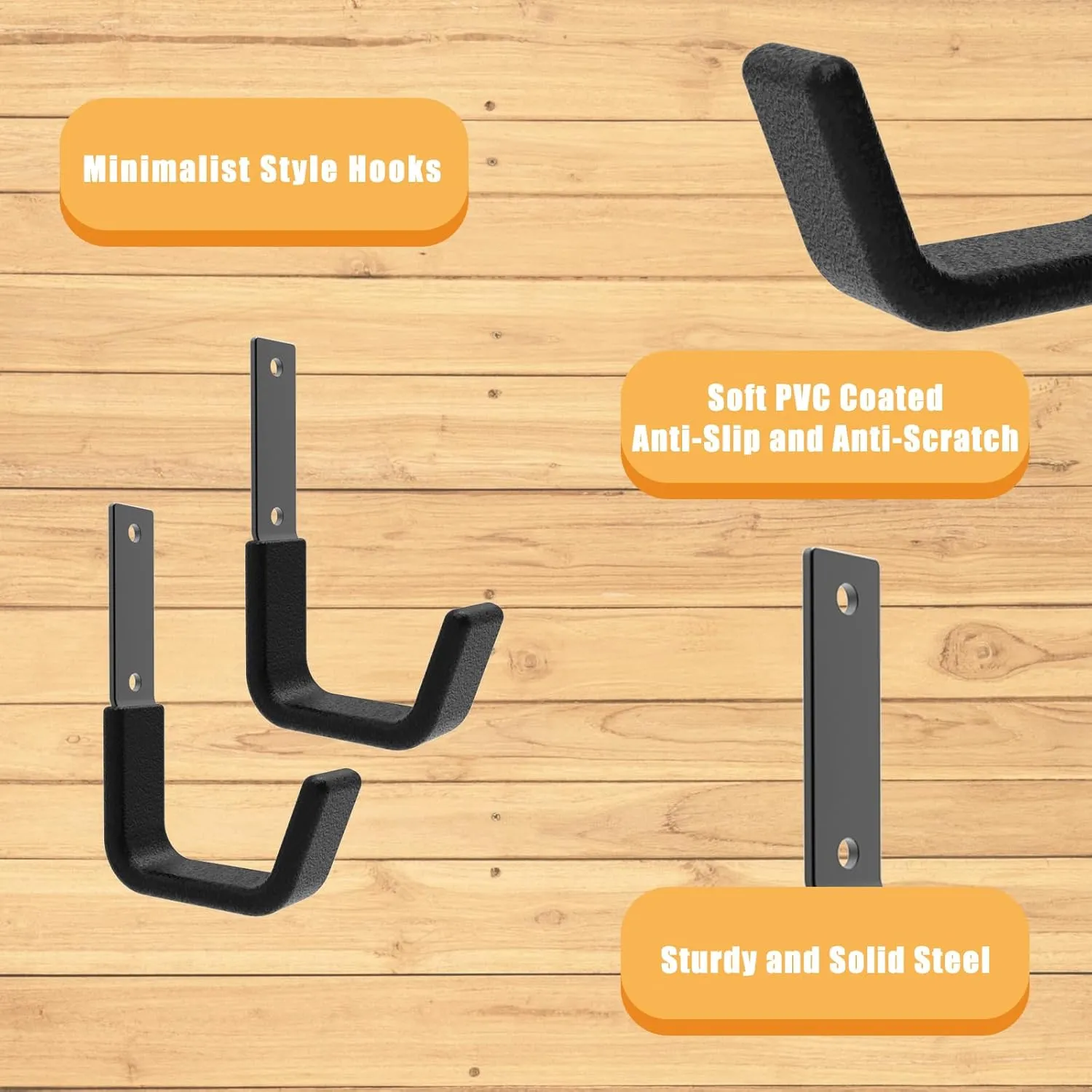 Heavy Duty Utility Hooks for Garage Storage Utility Hooks Wall Mount,Garage Hooks Heavy Duty,Garage Wall Hooks,Hose Holder,Bike Hooks,Ladder Hooks,Chainsaw Hanger,Leaf Blower Hanger 8 Small(8 S)