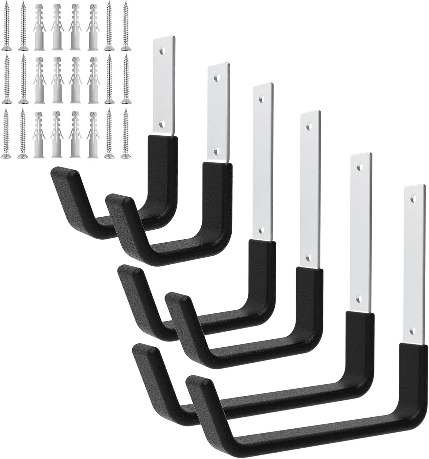 Heavy Duty Utility Hooks for Garage Storage Utility Hooks Wall Mount,Garage Hooks Heavy Duty,Garage Wall Hooks,Hose Holder,Bike Hooks,Ladder Hooks,Leaf Blower Hanger (2S & 2M & 2L)