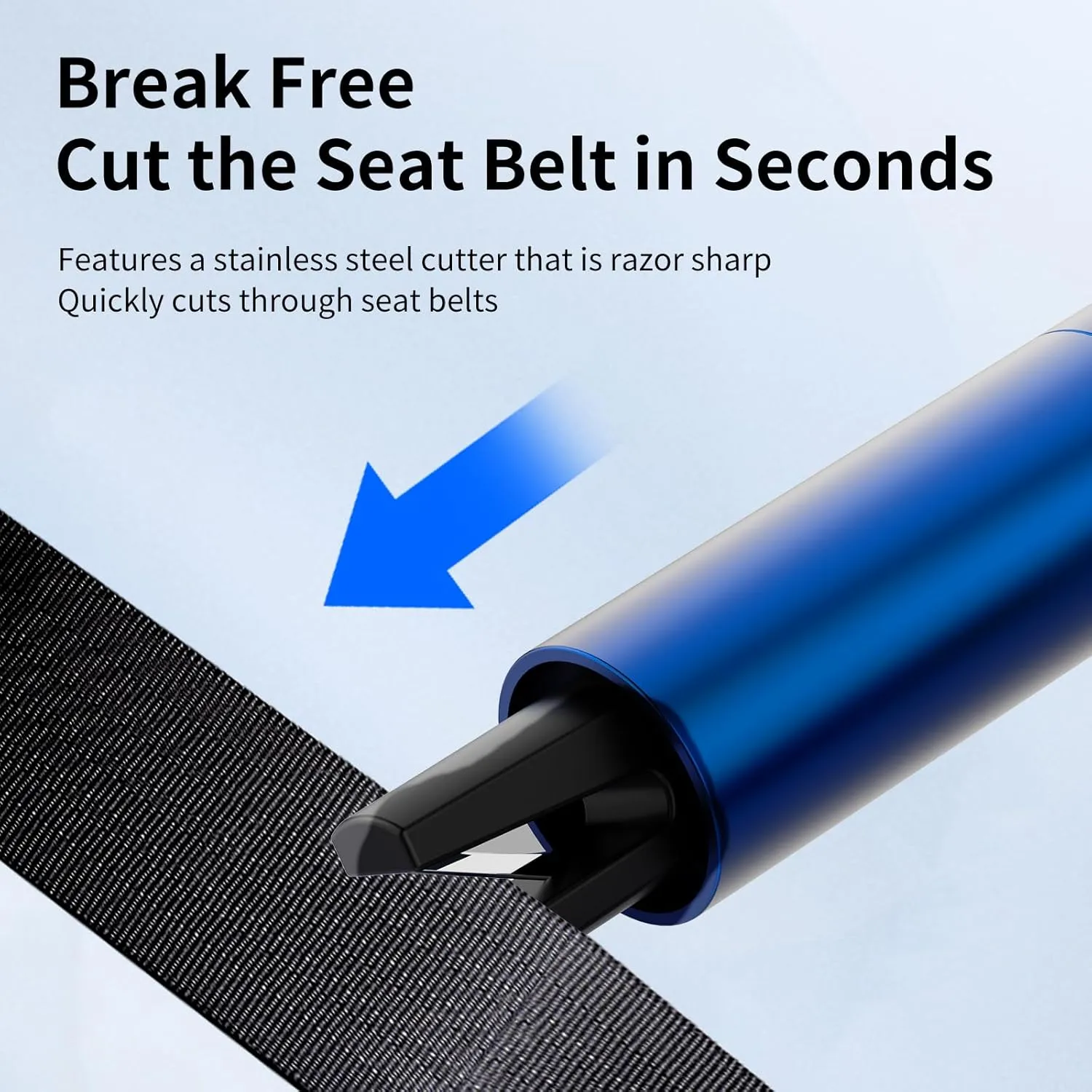 HHXS 2025 Upgraded Car Window Breaker Seatbelt Cutter, Safehammer Glass Breaker Under Water Life Hammer Safety Hammer Emergency Escape Tool, Safe Hammer for Car Home Auto Rescue Tool (4 Pcs, Blue)