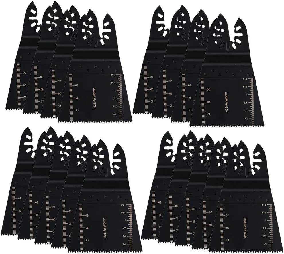 HIFROM Precision Wide Segmented Wood/Plastic/Soft-Metal Oscillating Multi Tool Saw Blades Replacement for Fein Multimaster Bosch Craftsman Dremel and More (18 Pack)