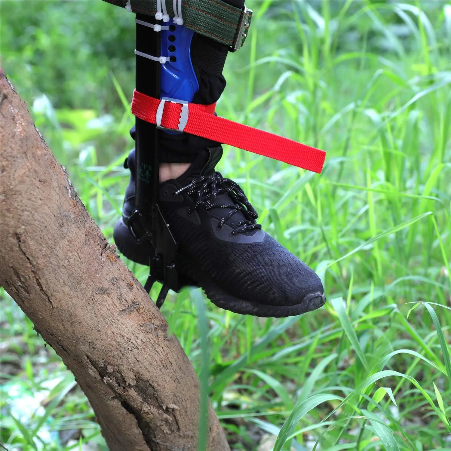 HongK- Tree Climbing Spike Set Safety Adjustable Belt Lanyard Rope Rescue Belt 2 Gears [P/N: ET-OUTDOOR002-RAW]