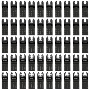 HOTBEST 50 Pack Bi-Metal Oscillating Multi Tool Quick Release Saw Blades Multitool Blade Fits for Porter Cable,Rockwell,Makita,Black & Decker Dremel etc.