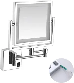 Household Products/Bathroom Bathroom Shaving Mirror Wall Mounted Makeup Mirror 3X Magnification Extending Folding Double Side (#5)