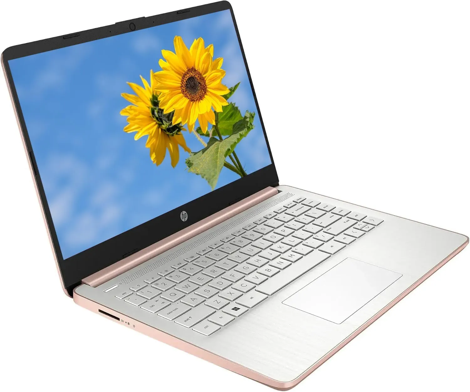 HP AI-Powered 14" HD Laptop with Microsoft Office and 1TB Cloud Storage Included for 1-Year| 8GB RAM| 128GB SSD & 128GB Portable SSD| Intel 4-Core CPU| Webcam| Ultra Light|Win 11| RK Bundle| Rose Gold
