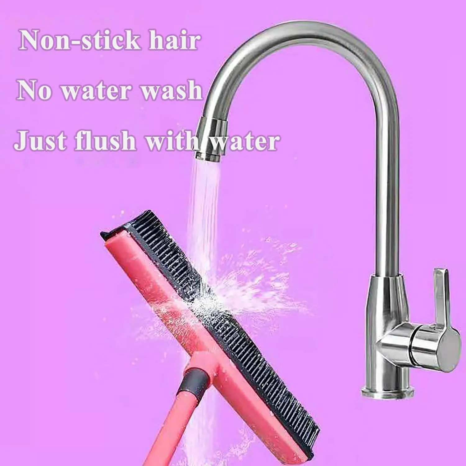 Indigo Petco Hair Remover Broom, Fur Remover Broom with Squeegee, Indigo Petco Broom, Rubber Broom Pet Hair Remover, Rubber Broom for Pet Hair (Red)
