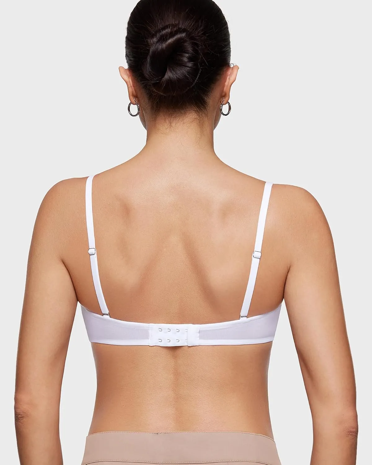 INLYRIC Women's Sheer Strapless Bras Mesh Sexy Unlined Plus Size See Through Bra Underwire Demi Mesh Non Padded