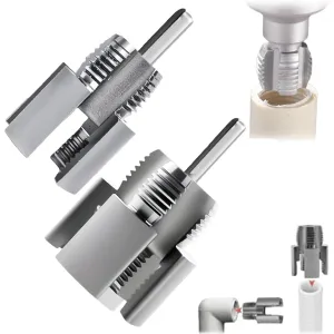 Integrated Internal & External Pipe Threading Tool, Dual-Function Pipe Thread Cutting Tool, 1/2'' 3/4'' 1'' Dies, Electric Drill Compatible PVC & Plastic Pipe Threader Kit for Home Repair (2PCS All)