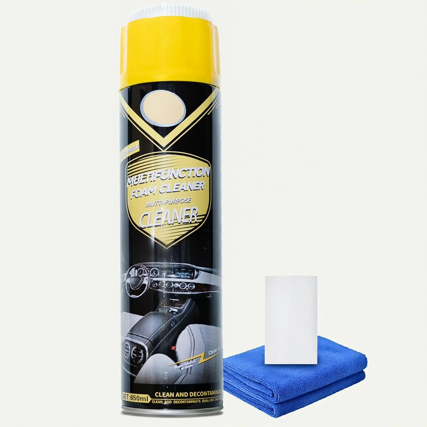 Invisible glass cleaner spray - windshield cleaner tool for car window cleaning, household glass cleaning, easy to apply, multi-surface use