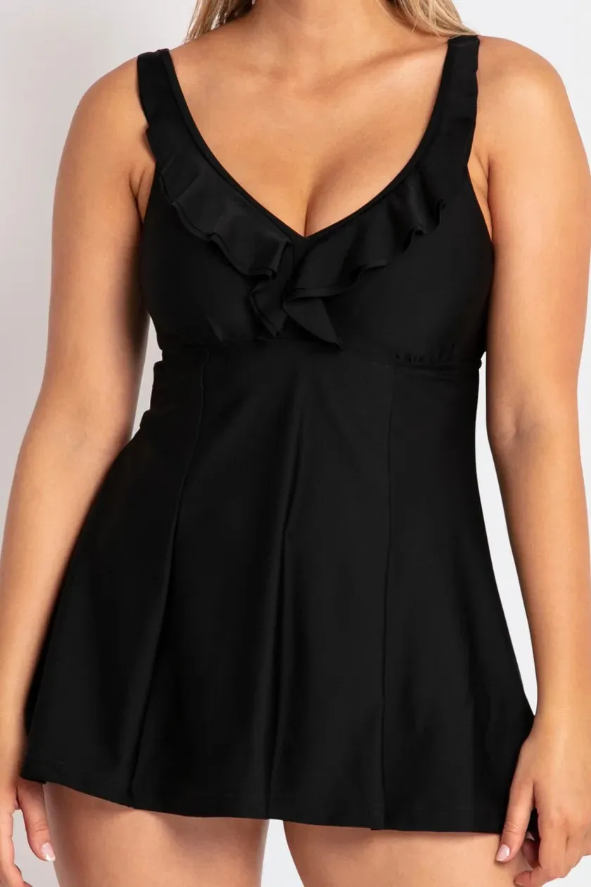 Jantzen Mesh Ruffle Swim Dress