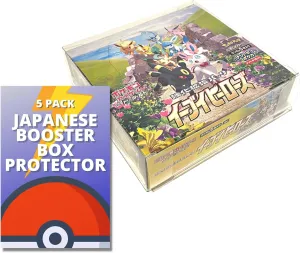 Japanese Pokemon Booster Box Protective Case (5 Pack) - Clear Plastic Display Box for Japanese Booster, Convenient, Stackable Storage Solution for Collectors Gifts Pokemon Cards Protector