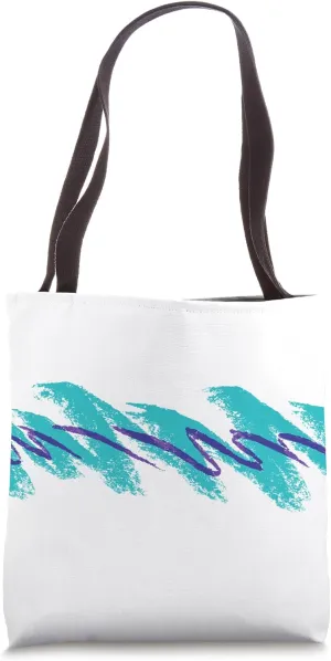 Jazz Cup 90s Design – Retro Teal & Purple Brushstroke Art Tote Bag
