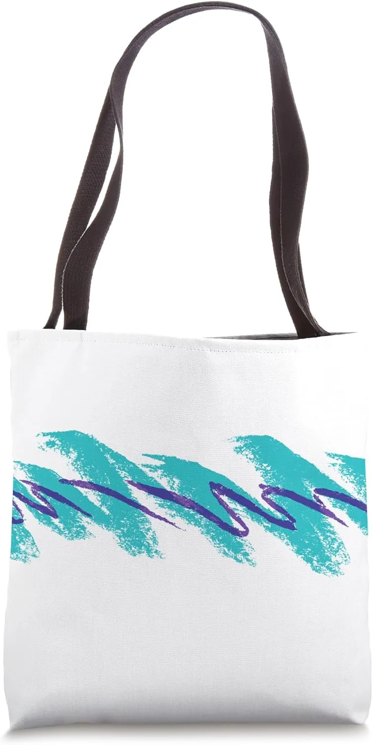 Jazz Cup 90s Design – Retro Teal & Purple Brushstroke Art Tote Bag