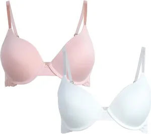 Jessica Simpson Women's Bra - 2 Pack Comfort Molded Microfiber Bras: B Cup/C Cup