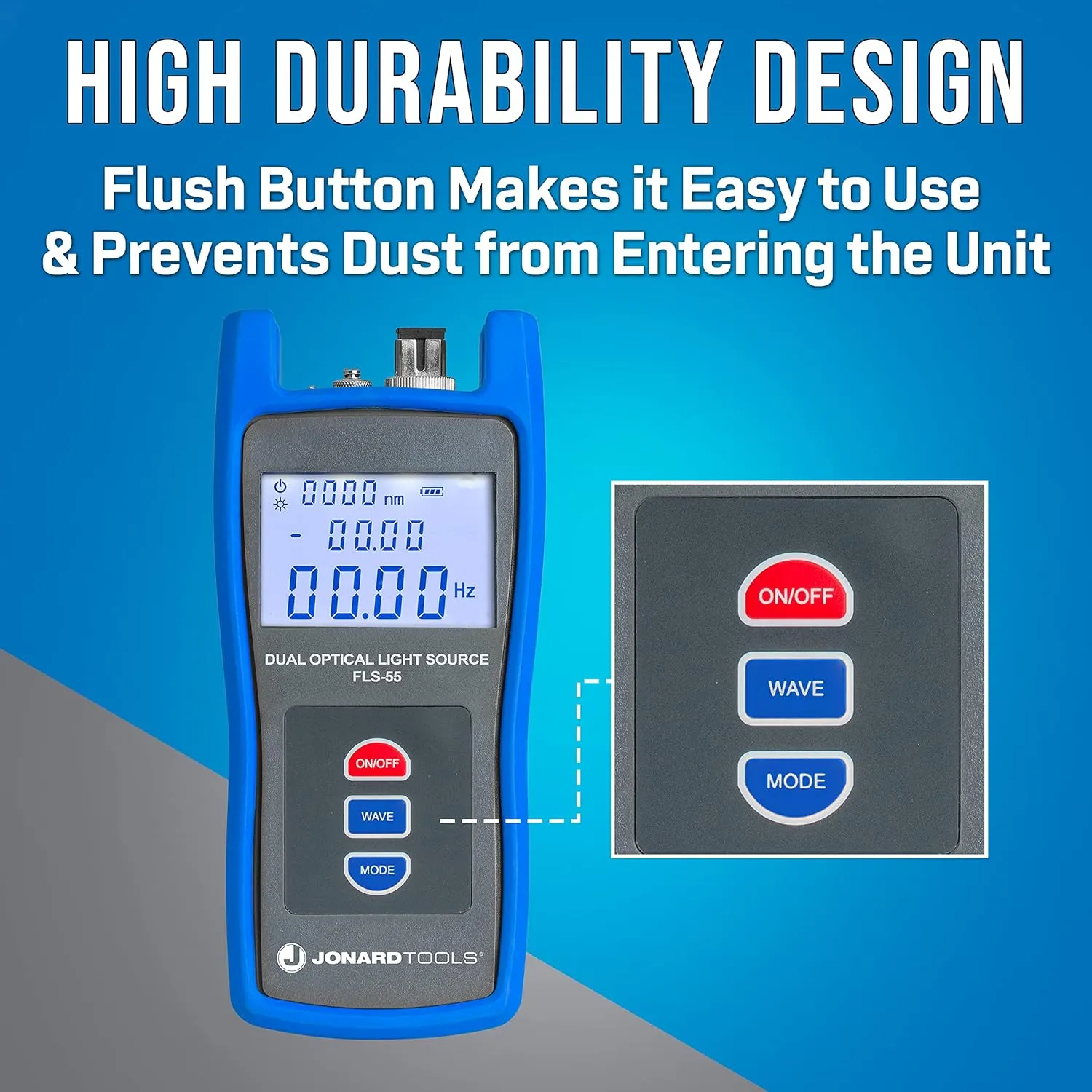 Jonard Tools FLS-55 Multi-Mode & Single-Mode Fiber Optic Light Source with FC/LC/SC (PC/UPC) Adapters