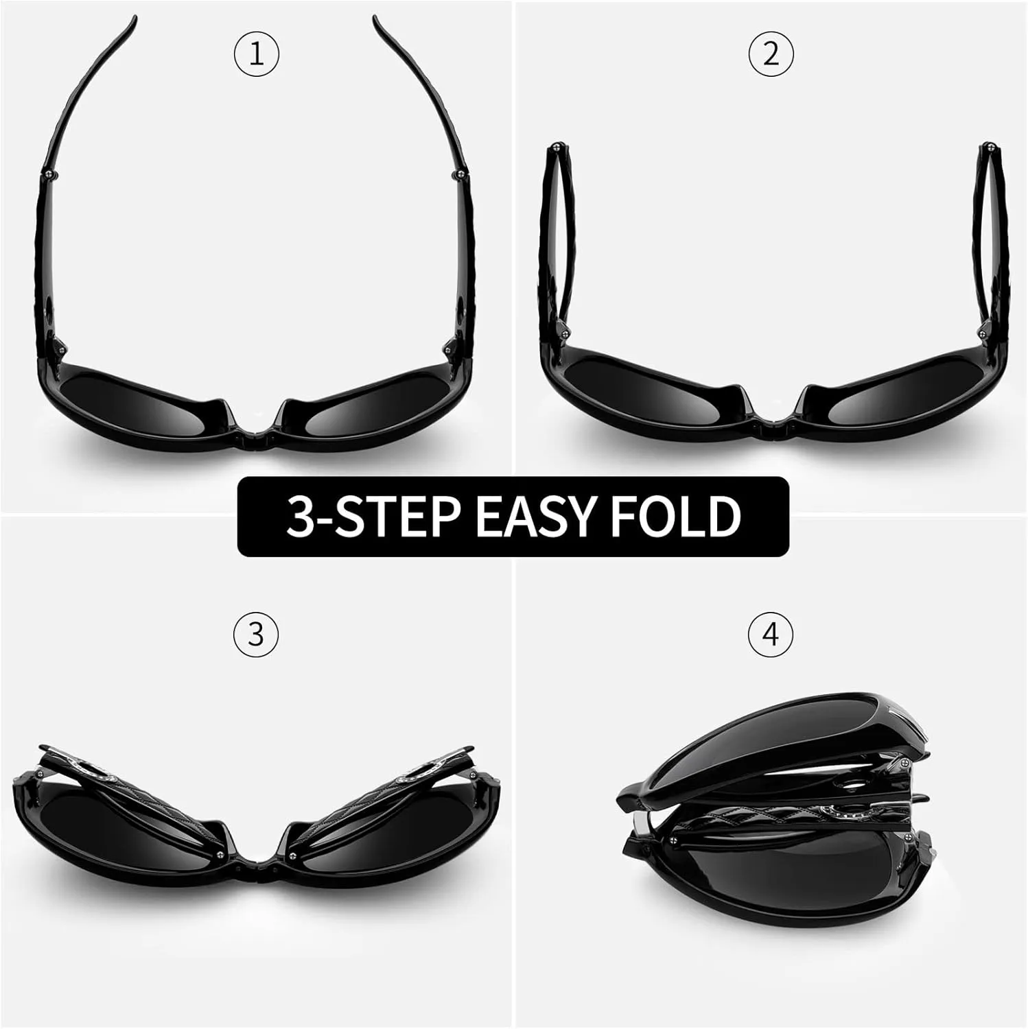 Joopin Big Womens Sunglasses Polarized Trendy Sun Glasses Large Rectangle UV Protection Rhinestone Sunnies