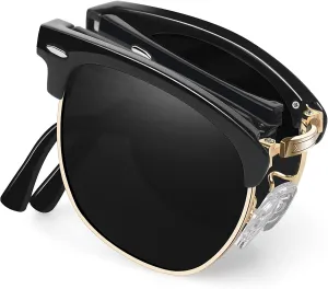 Joopin Vintage Sunglasses Half Frame Sun Glasses Polarized UV Protection Browline Shades for Women Men
