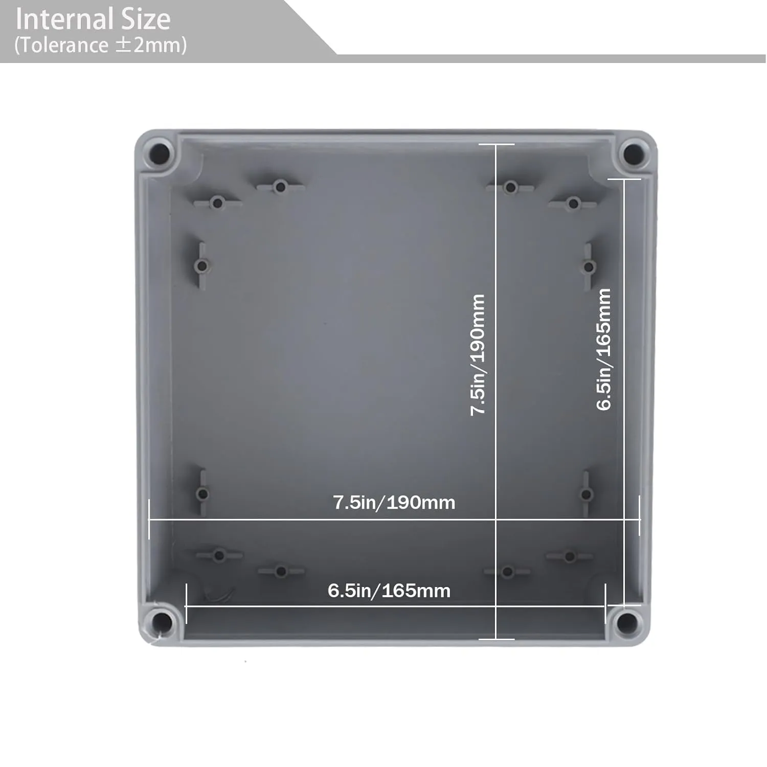 Junction Box - 8 x 8 x 4 inch IP66 Waterproof Dustproof ABS Plastic Electrical Box, Project Enclosure for Outdoor Electrical Applications (200 x 200 x 100 mm)