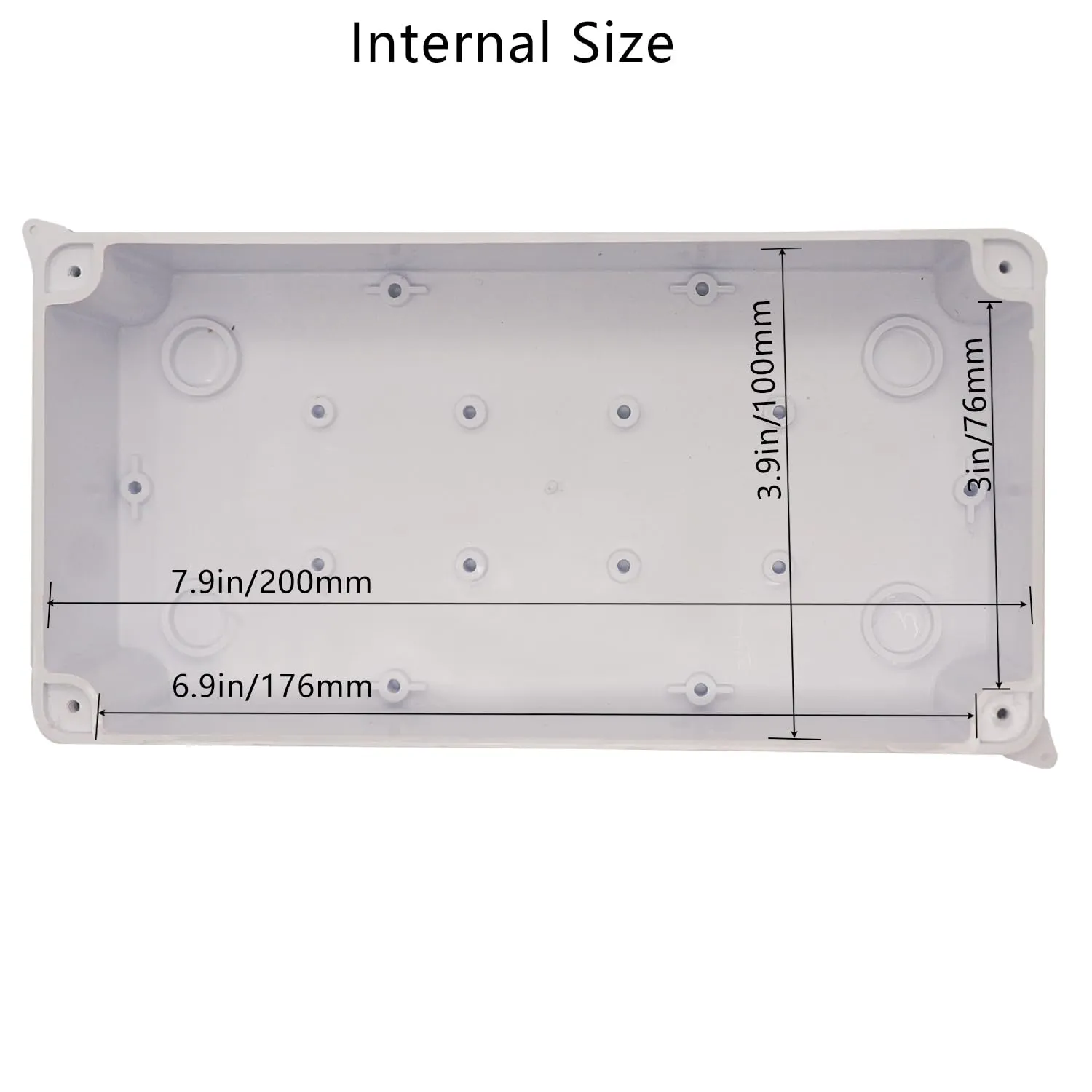 Junction Box, Reserved Holes Electrical Boxes Waterproof IP65 ABS Plastic Electrical Power Cord Enclosure Project Box White 7.9 x 5.9 x 2.8 inch(200x100x70mm)