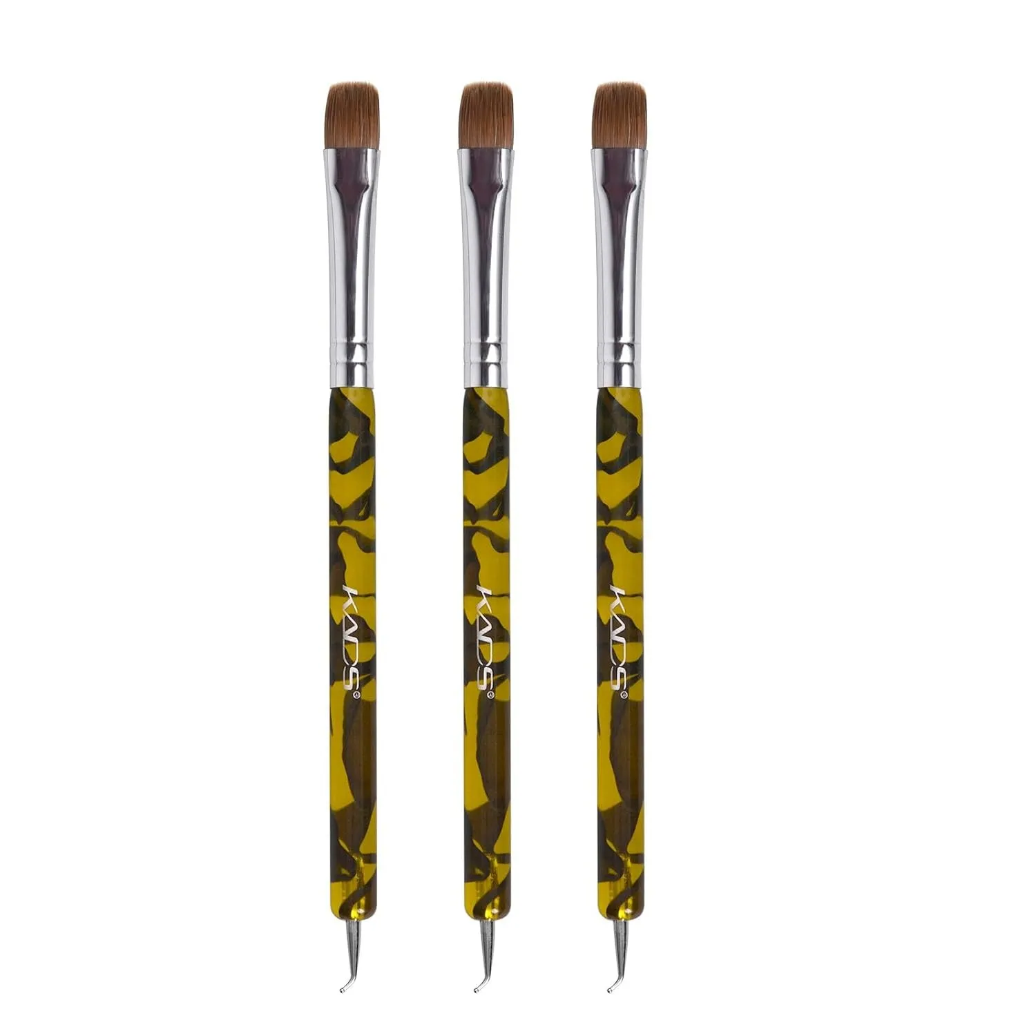 KADS 3pcs/set Kolinsky Sable Brush 2 Way Acrylic Professional French Nail Dotting Pen Manicure Clean-up Brush