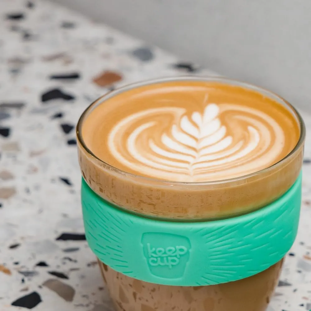 KeepCup Brew, Reusable Coffee Cup - Tempered Glass and Splashproof Sipper, M 12oz/340ml - Eventide