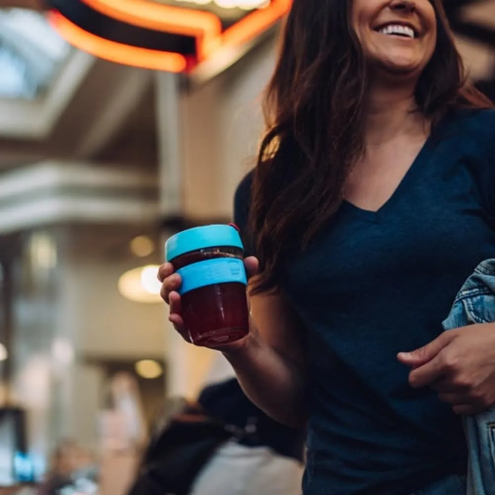 KeepCup Brew, Reusable Coffee Cup - Tempered Glass and Splashproof Sipper, M 12oz/340ml - Eventide
