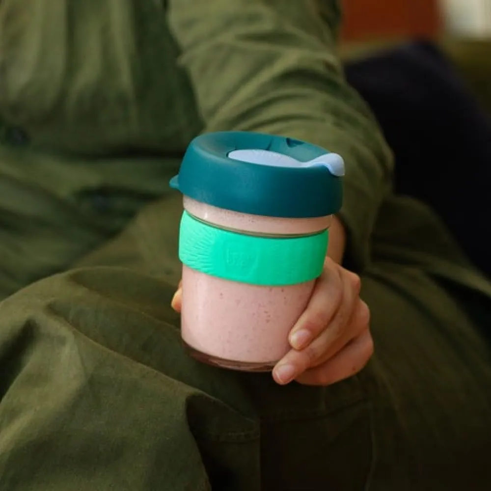 KeepCup Brew, Reusable Coffee Cup - Tempered Glass and Splashproof Sipper, M 12oz/340ml - Eventide