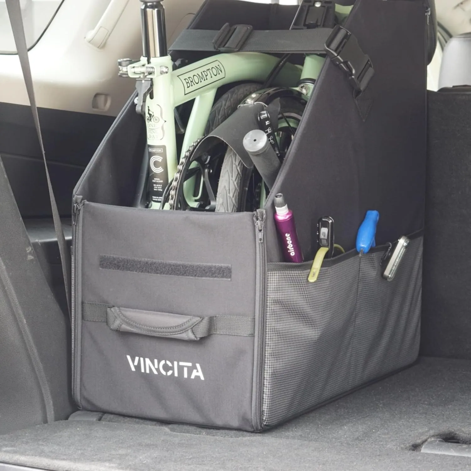 Keeper Box 2.0 for Folding Bicycle - Folding Bike Storage Solution - Suitable For Bike - Keep The Bike Vertical In The Car Trunk To Save Space