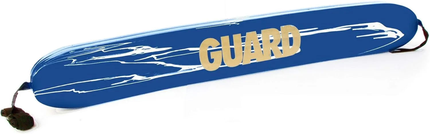 Kemp USA - 50" Lifeguard Rescue Tube with Guard Logo - Made Closed Cell Foam - Lifeguard Accessories with Adjustable Shoulder Strap & Tow Line - Splash Design (Royal Blue-White)